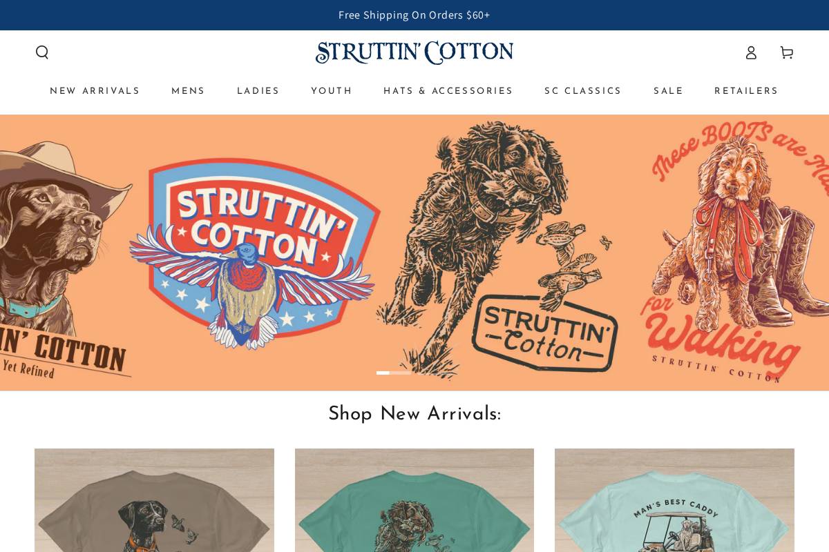 struttincotton.com homepage screenshot