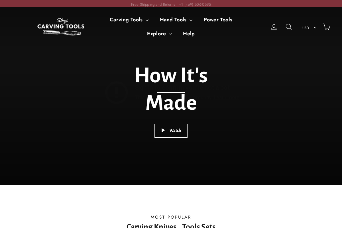 STRYI CARVING TOOLS homepage screenshot