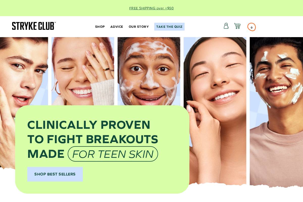 strykeclub.com homepage screenshot