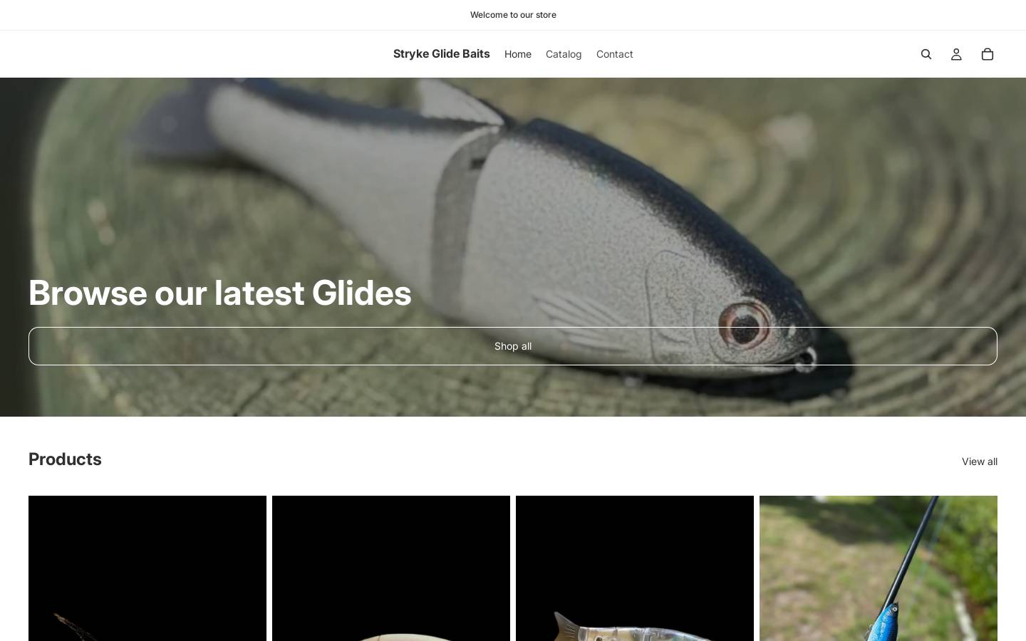 strykeglidebaits.com homepage screenshot