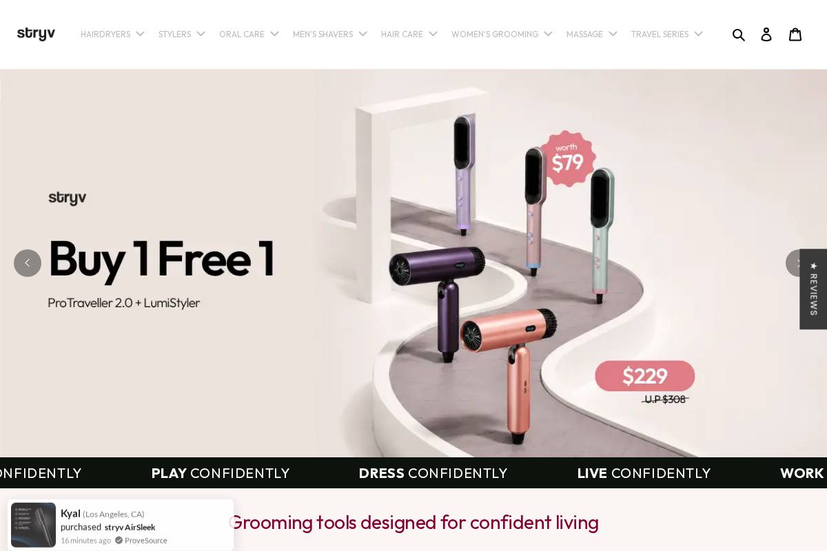 stryv.co homepage screenshot