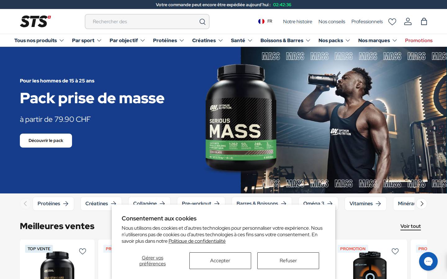sts-store.ch homepage screenshot