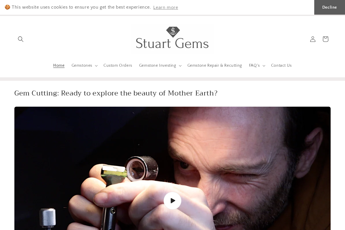 Stuart Gems homepage screenshot