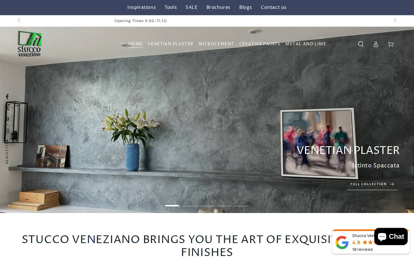 stuccoveneziano.co.uk homepage screenshot