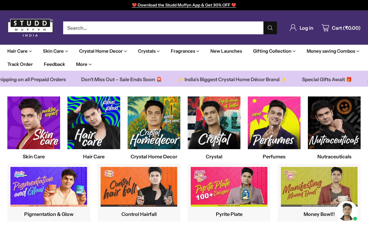 Studd Muffyn homepage screenshot