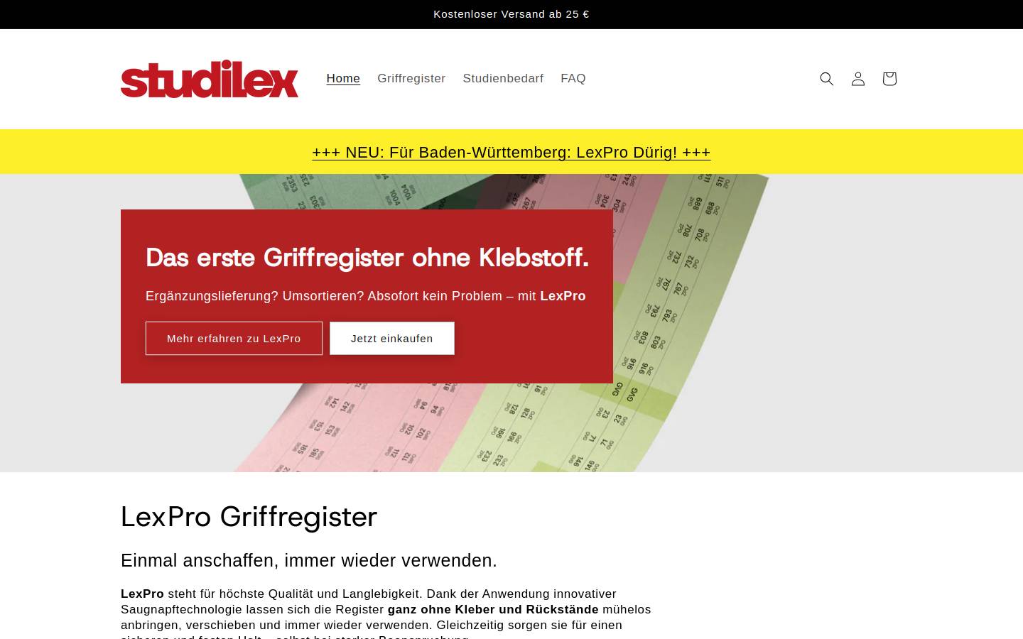 studilex.de homepage screenshot