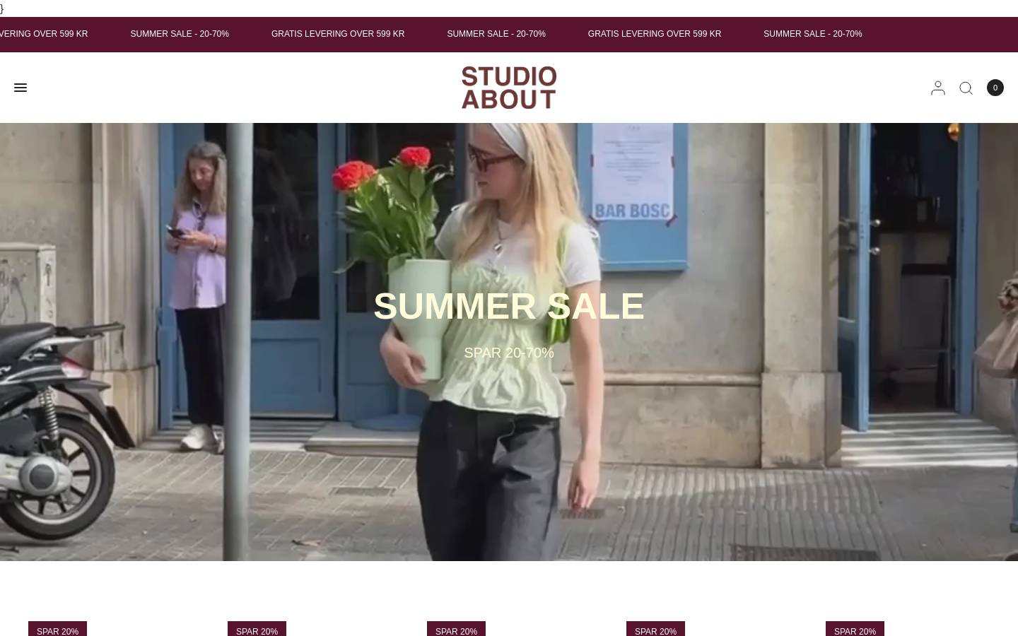 Studio About homepage screenshot