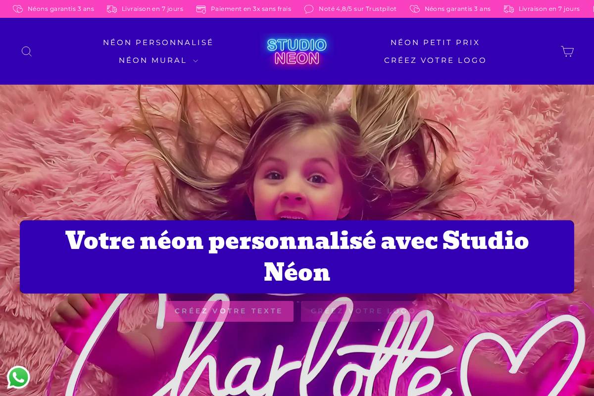 Studio Neon homepage screenshot