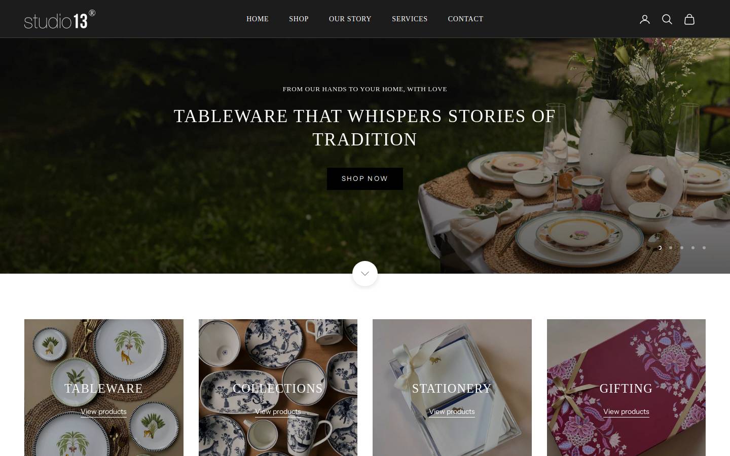 studio13.co.in homepage screenshot
