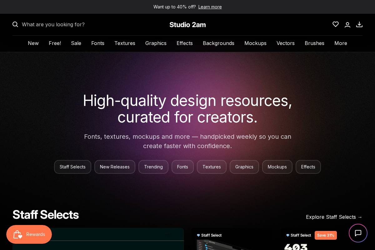 Studio 2am homepage screenshot
