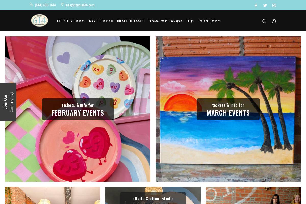 studio614.com homepage screenshot