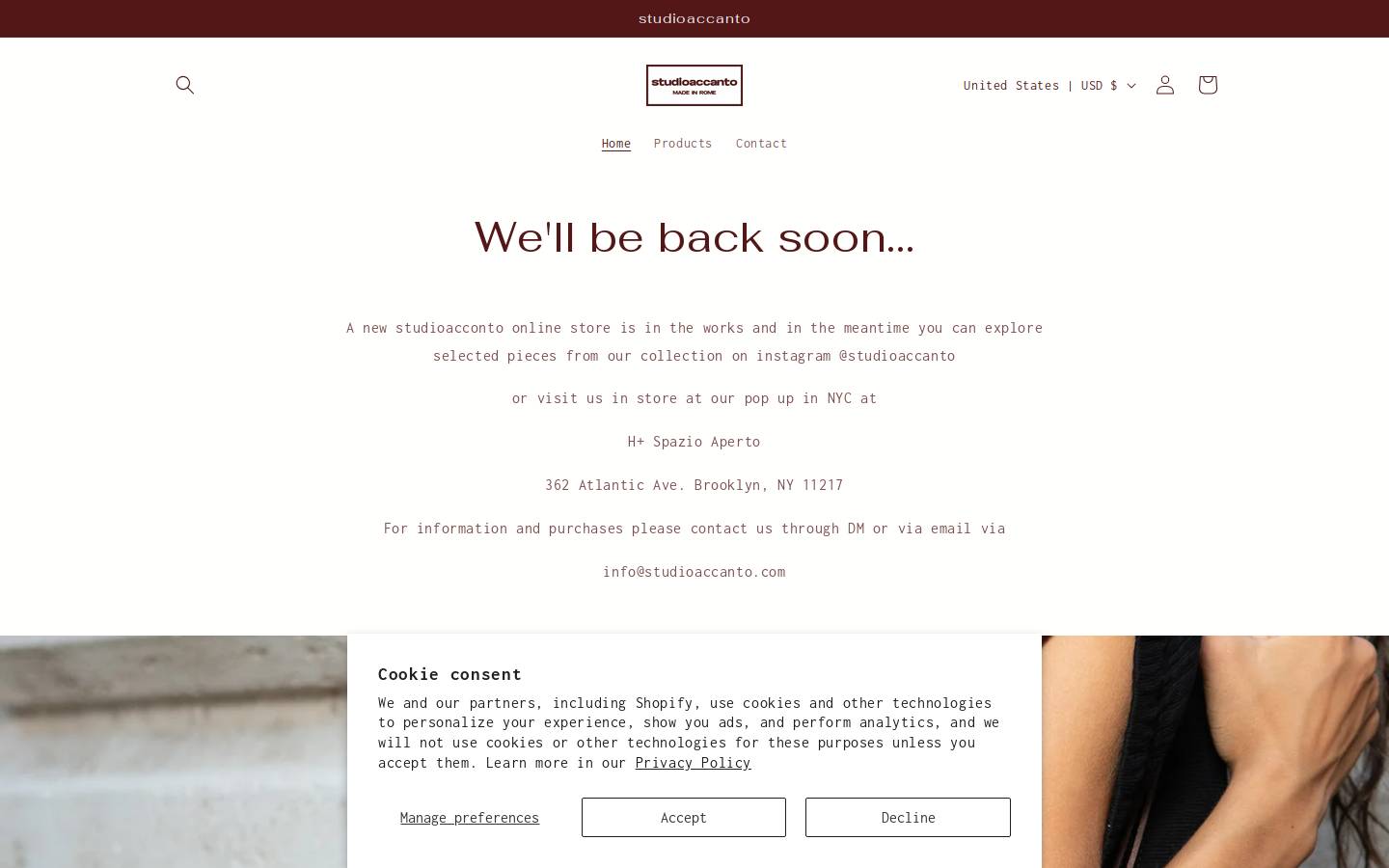 studioaccanto.com homepage screenshot