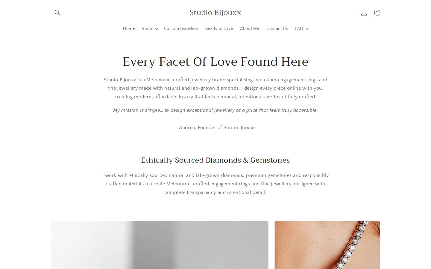 Studiobijouxx homepage screenshot
