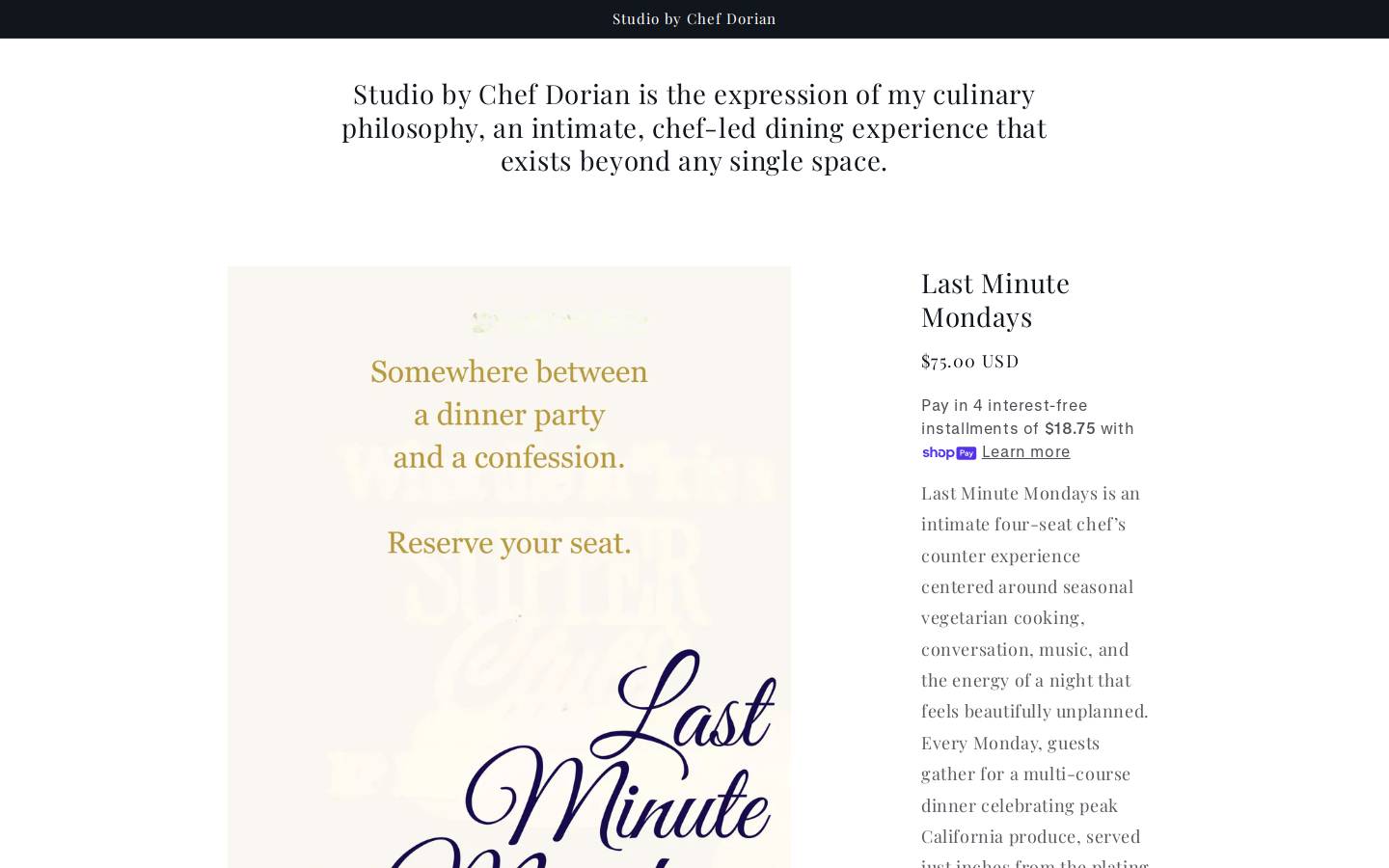 studiobychefdorian.com homepage screenshot