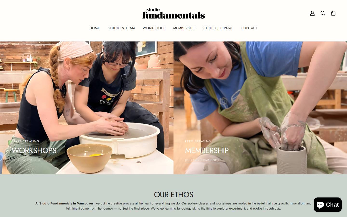 studiofundamentals.com homepage screenshot