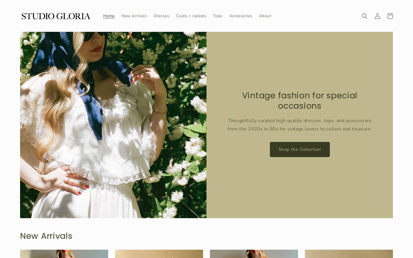 studiogloriavintage.com homepage screenshot