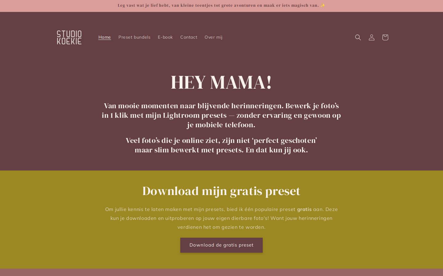 studiokoekie.nl homepage screenshot