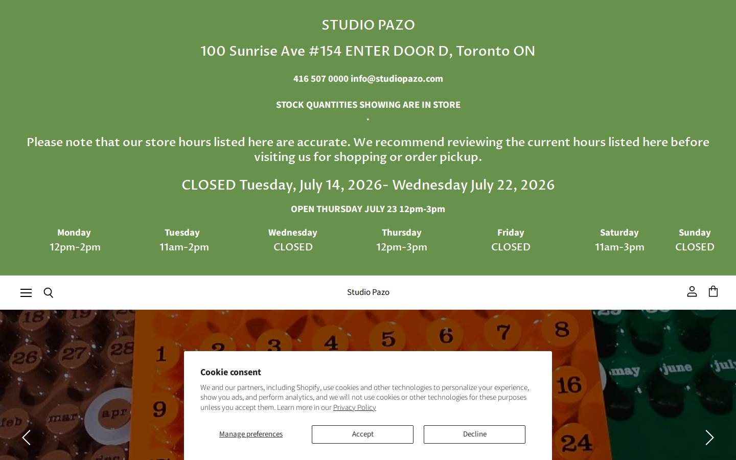studiopazo.ca homepage screenshot