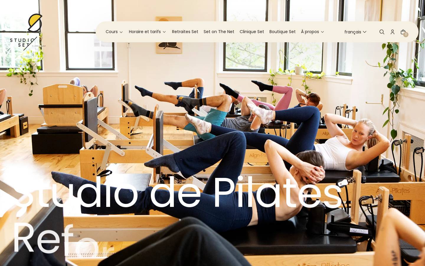 studiosetpilates.com homepage screenshot