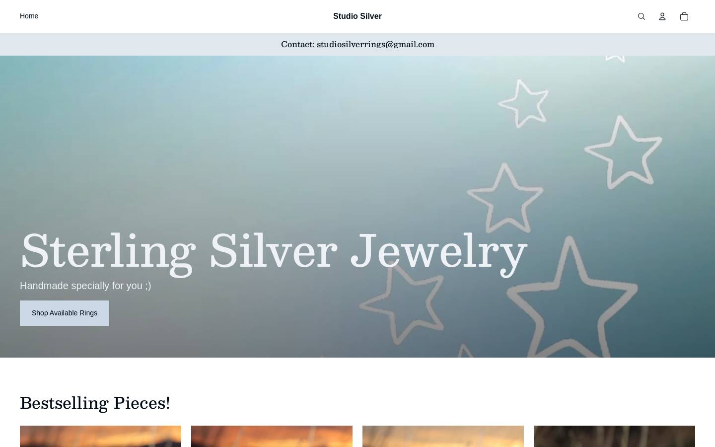 studiosilverrings.com homepage screenshot