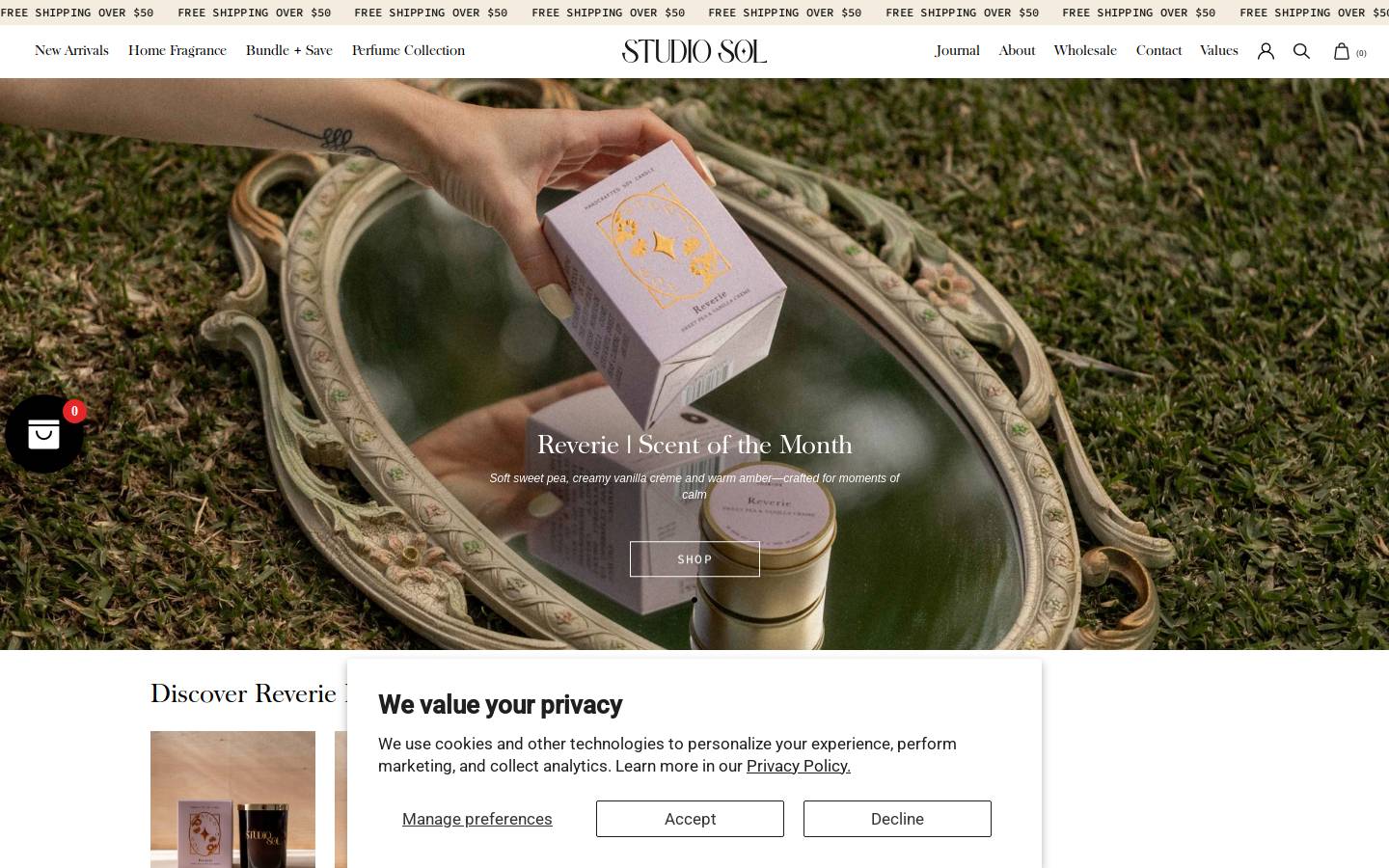 studiosolstore.com homepage screenshot