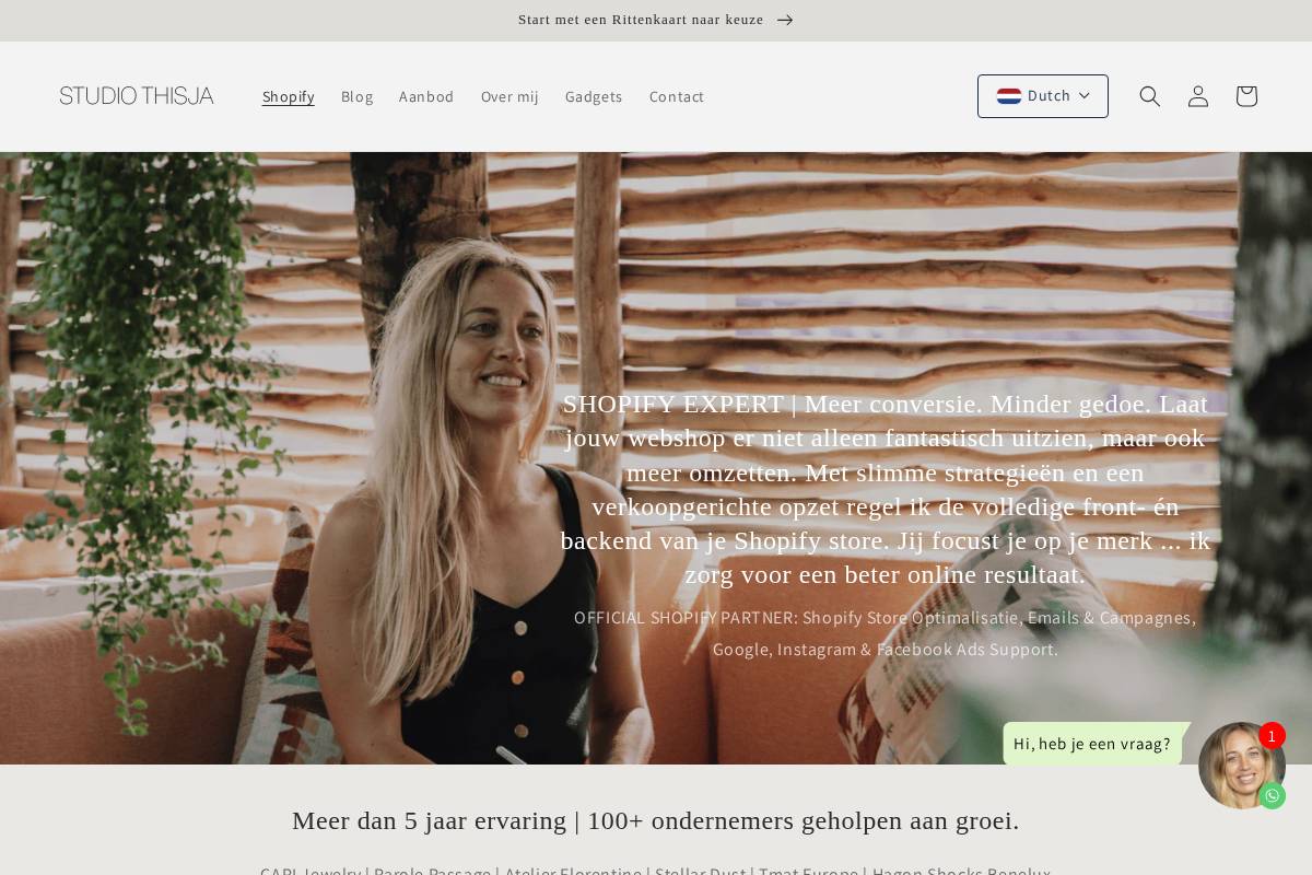 studiothisja.nl homepage screenshot