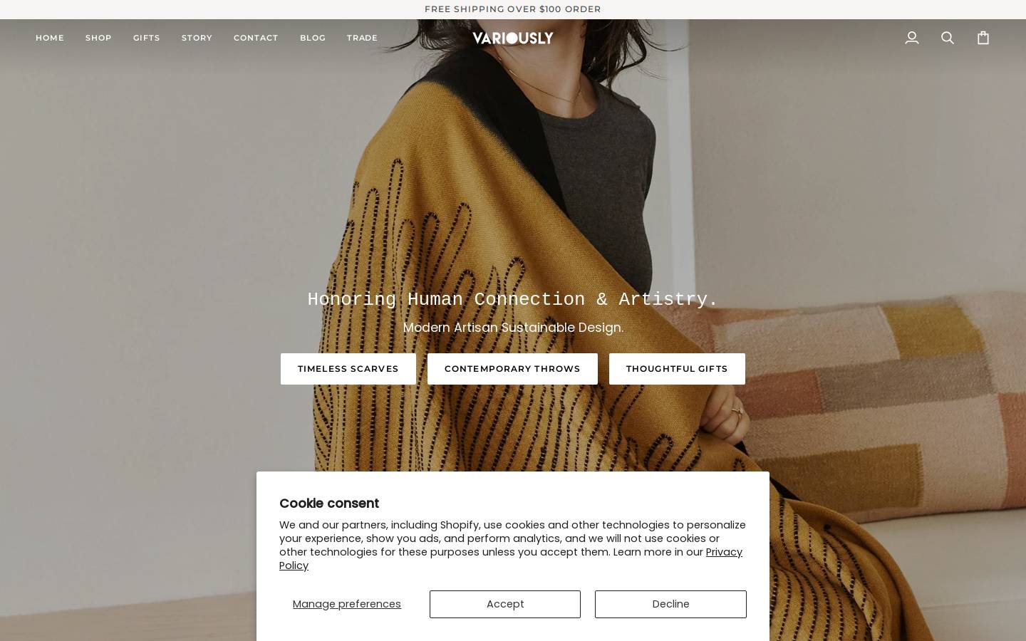 studiovariously.com homepage screenshot
