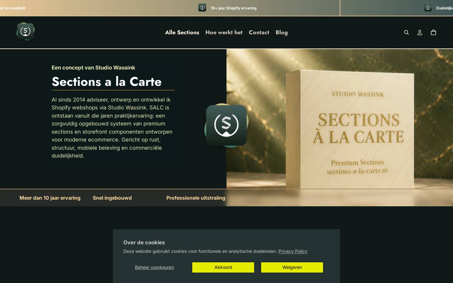 studiowassink-demoshop.nl homepage screenshot