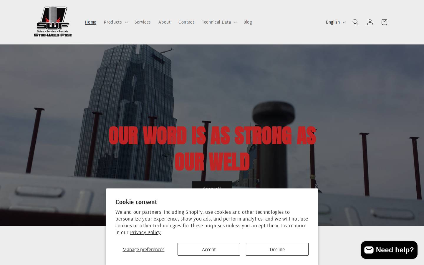 studweldfast.com homepage screenshot