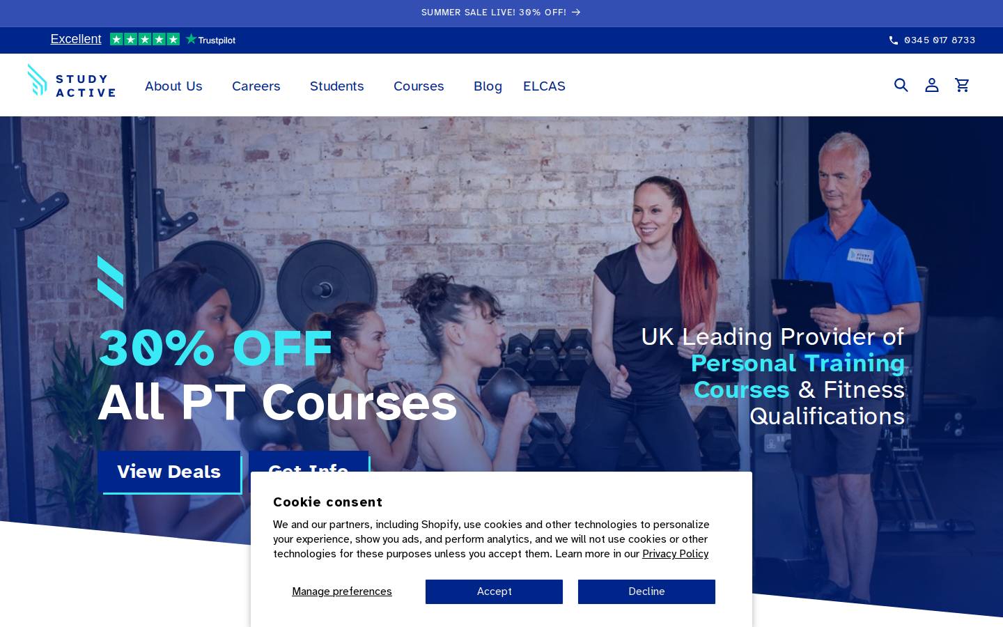 Study Active homepage screenshot