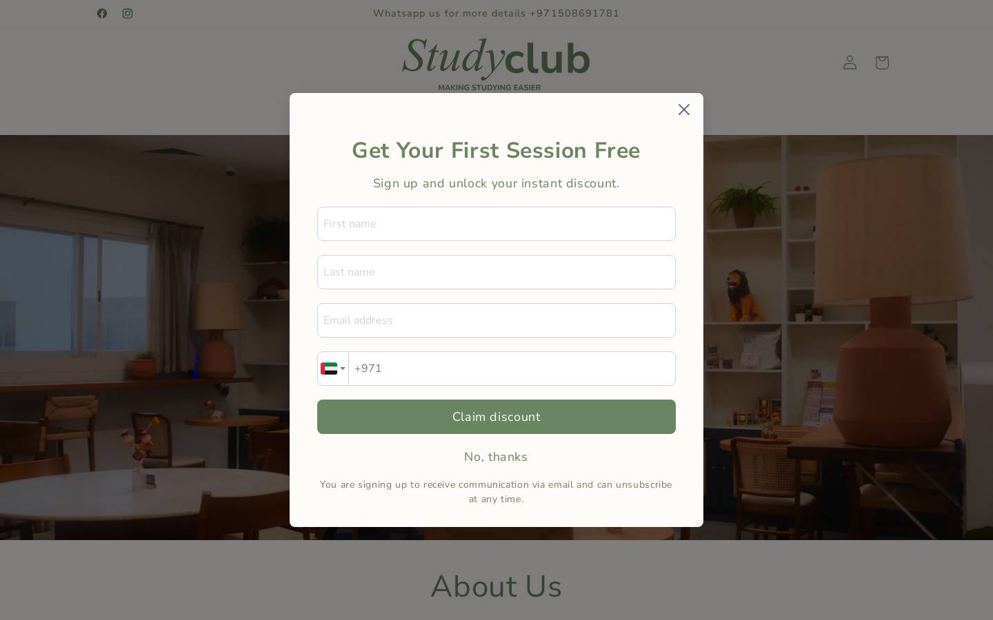 studyclubdubai.com homepage screenshot