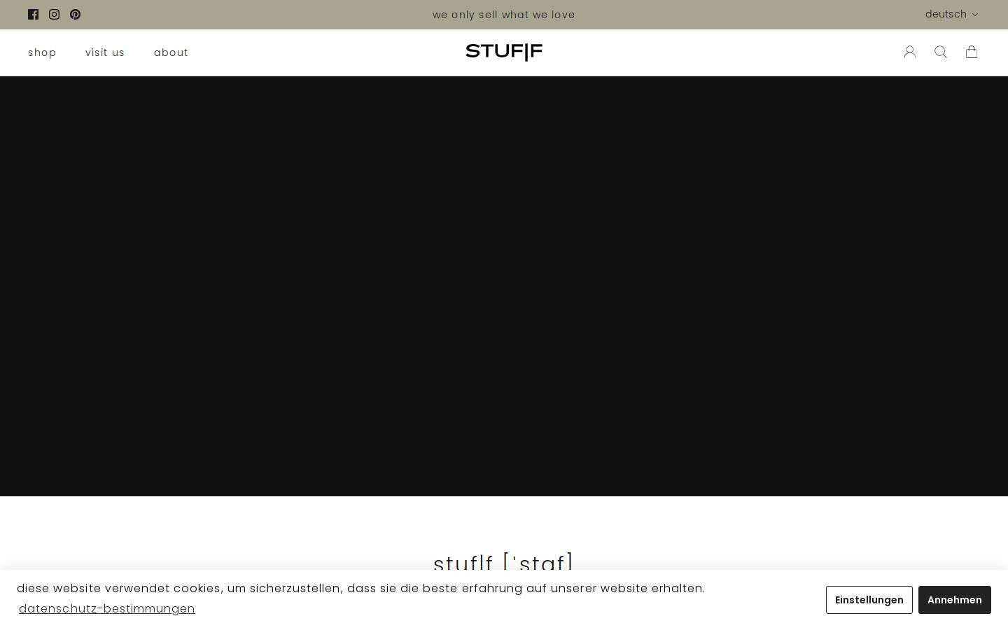 Stuf-f homepage screenshot