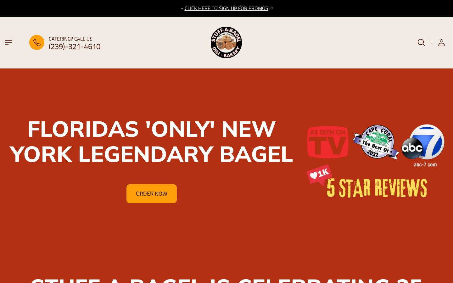 stuffabagelfl.com homepage screenshot