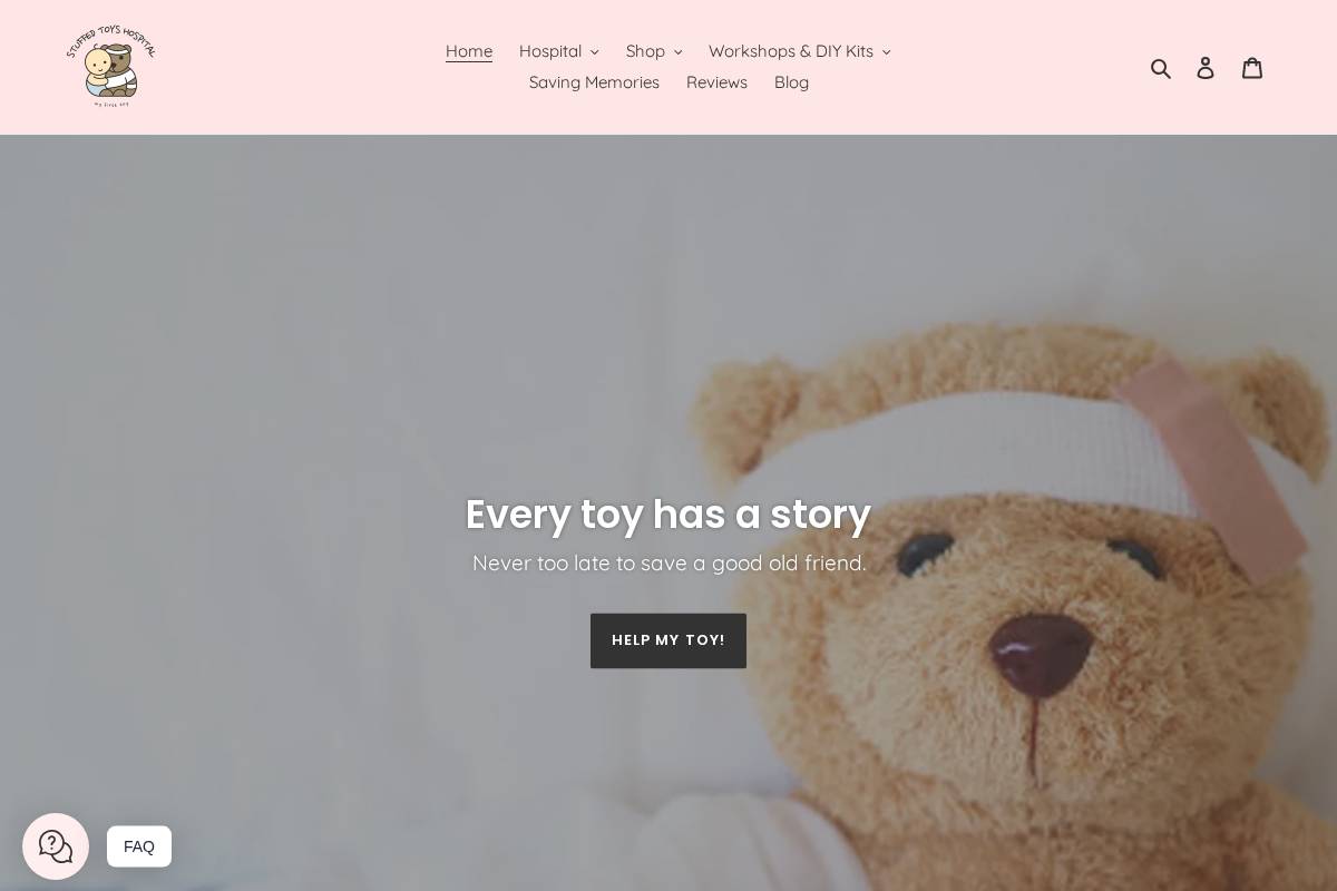 stuffedtoyshospital.com homepage screenshot