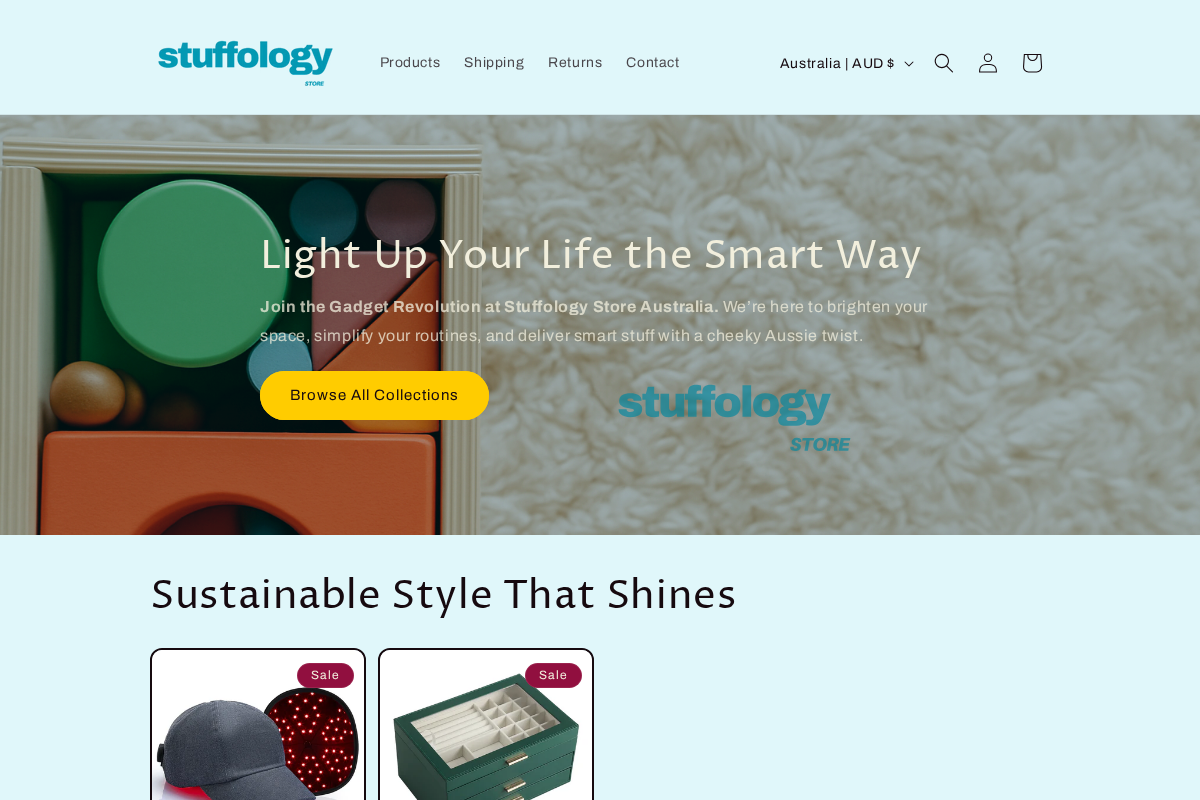 Stuffology Store homepage screenshot