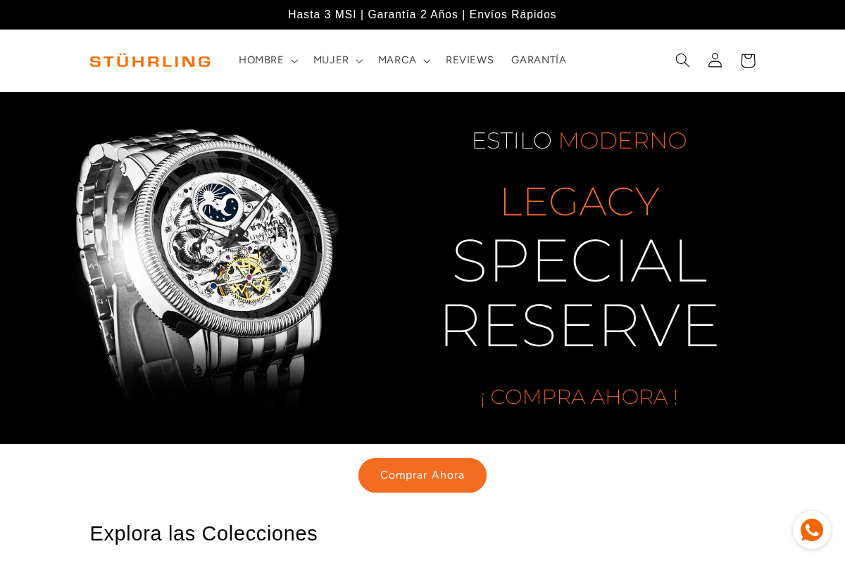 Stührling Original homepage screenshot