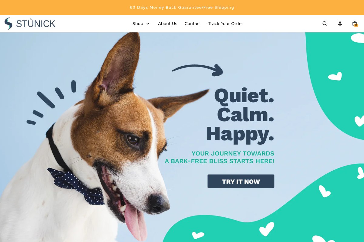 Stunick homepage screenshot