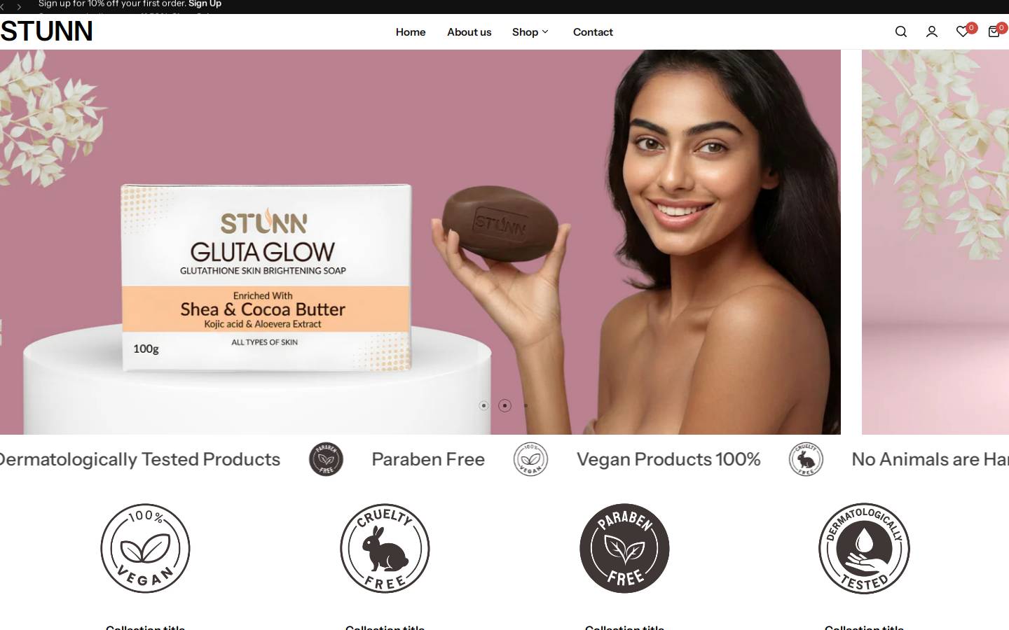 stunn.in homepage screenshot
