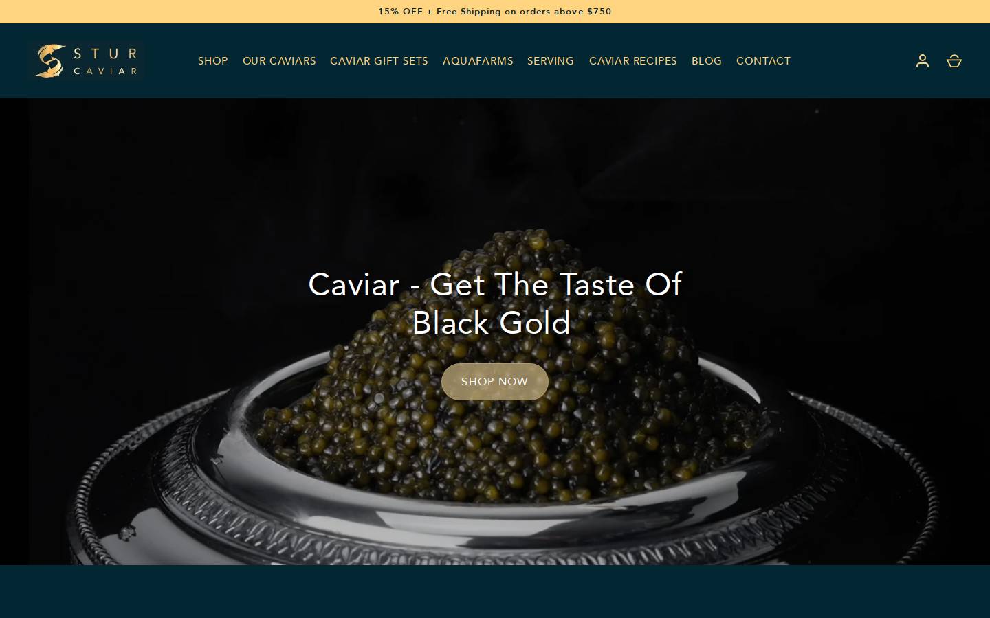 sturcaviar.com homepage screenshot