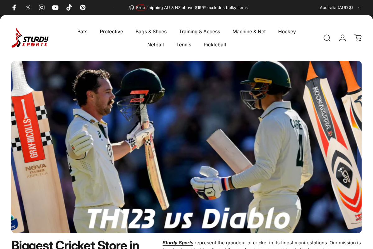 Sturdy Sports homepage screenshot