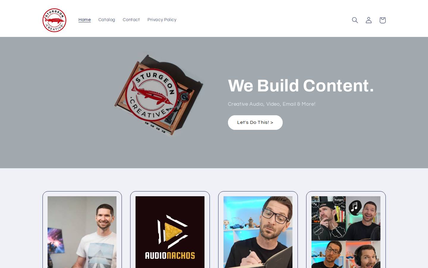 sturgeoncreative.com homepage screenshot
