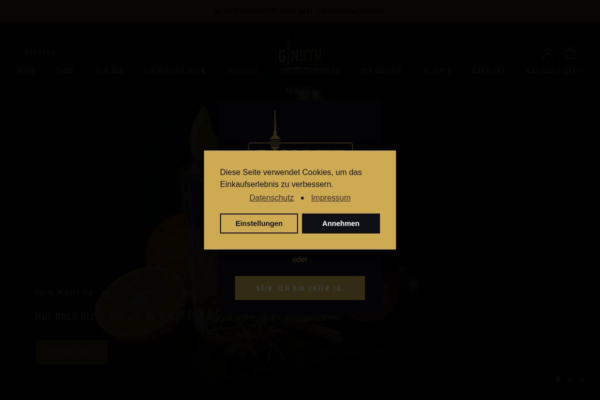 Stuttgartdrygin homepage screenshot