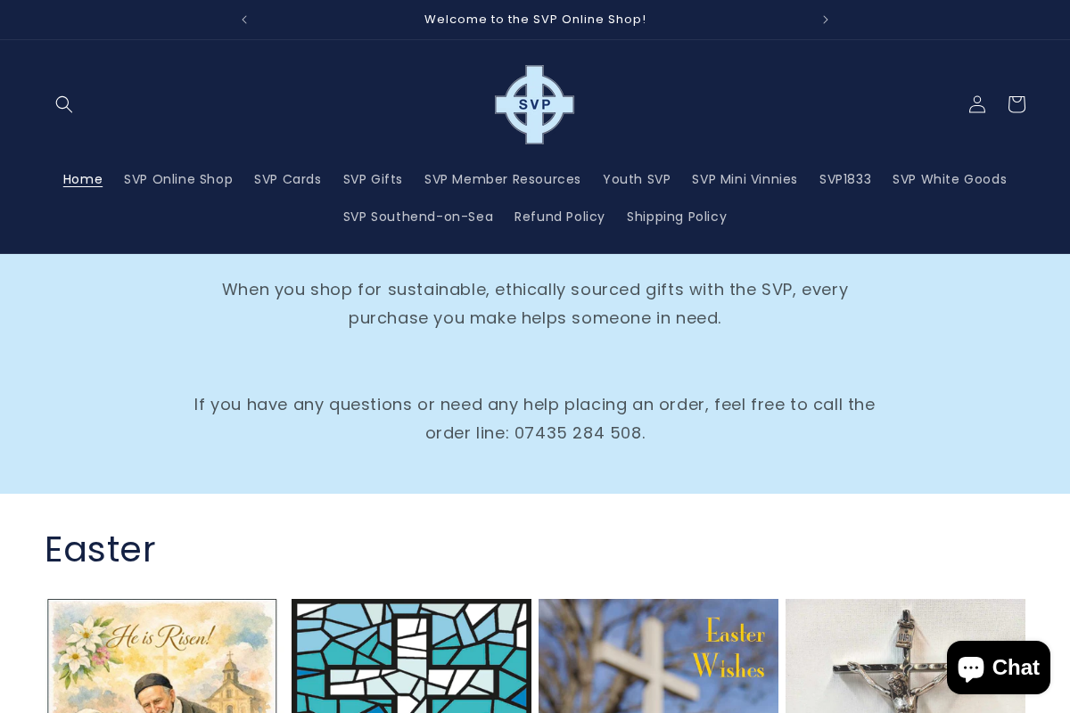 St Vincent's Shops England & Wales homepage screenshot