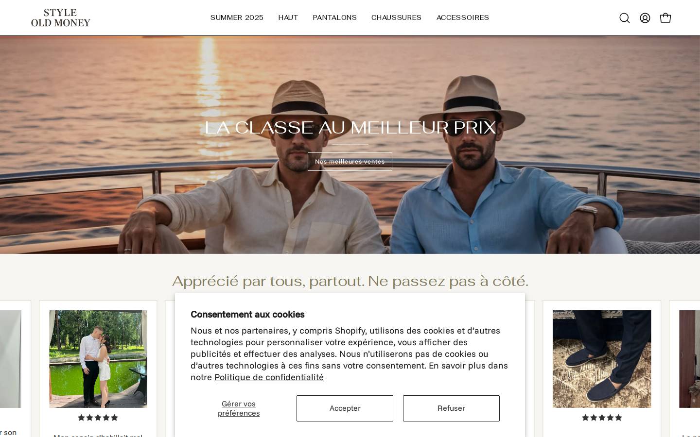 Style Old Money homepage screenshot
