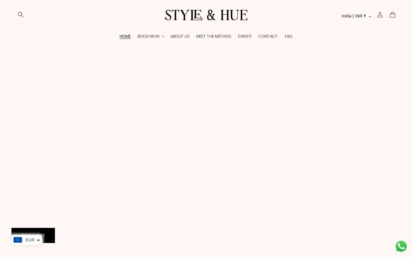 styleandhue.com homepage screenshot