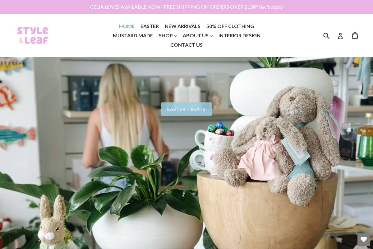 styleandleafco.com.au homepage screenshot
