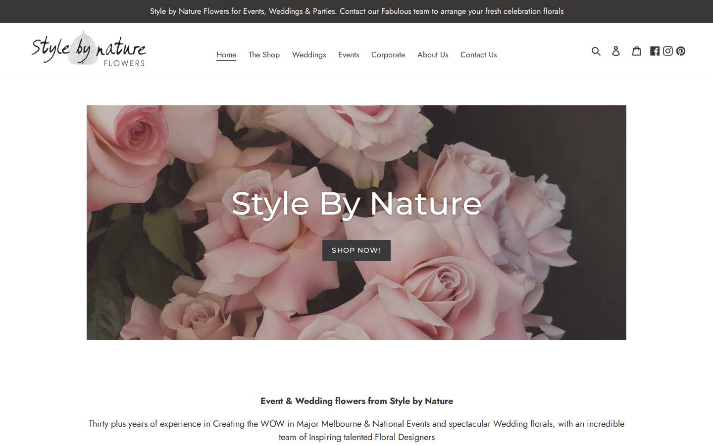 stylebynature.com.au homepage screenshot