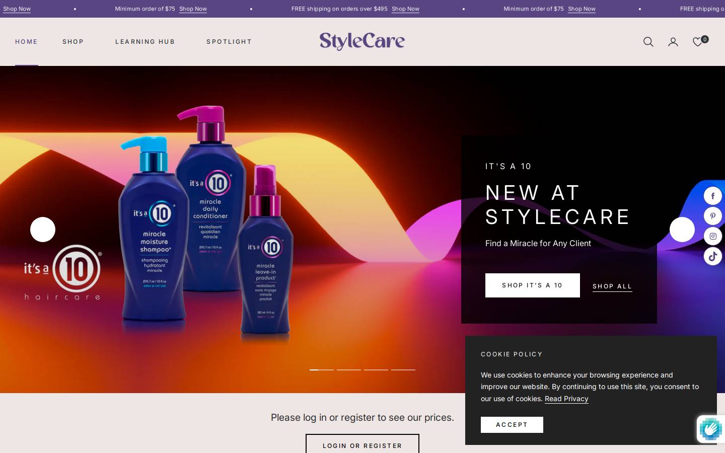 stylecaresalonservices.com homepage screenshot