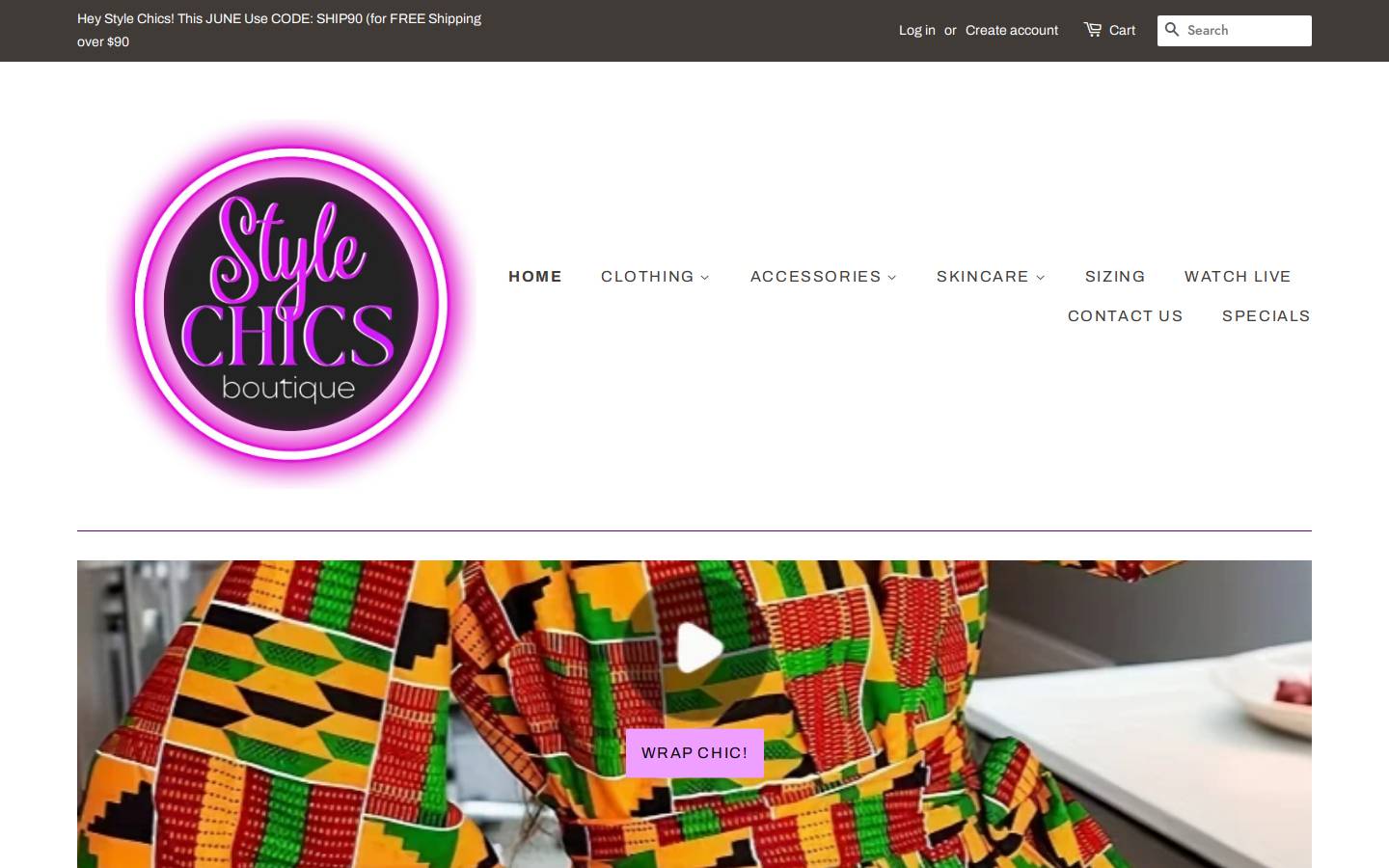stylechicsboutique.com homepage screenshot