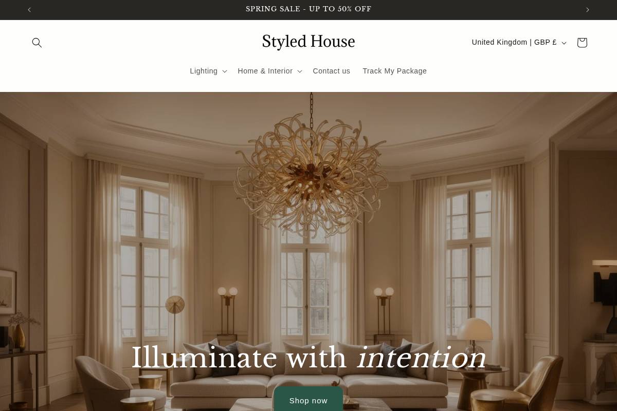 Styledhouse homepage screenshot